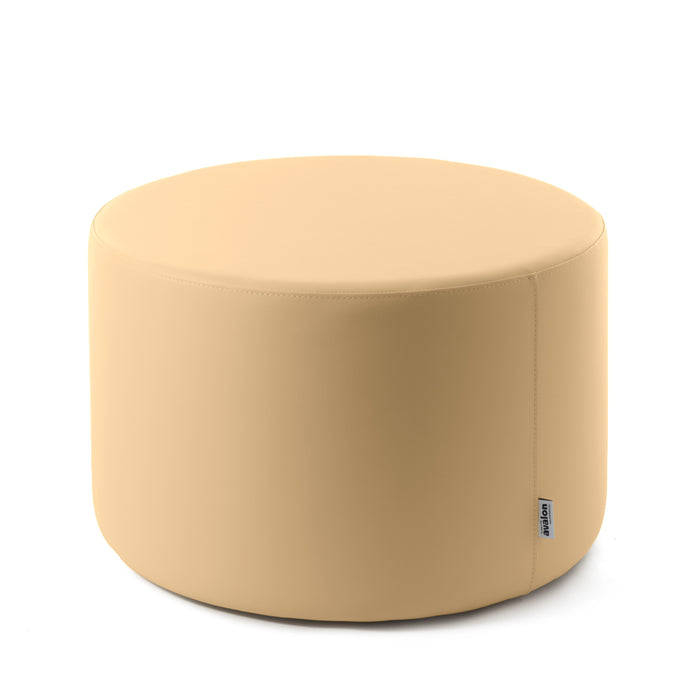 Avalon Rigid Cylinder Pouf Table in Mamba Trendy Faux Leather, Class 1-IM, Fire Retardant, for Indoor and Outdoor Use. Dimensions: Ø70 cm X H40 cm 