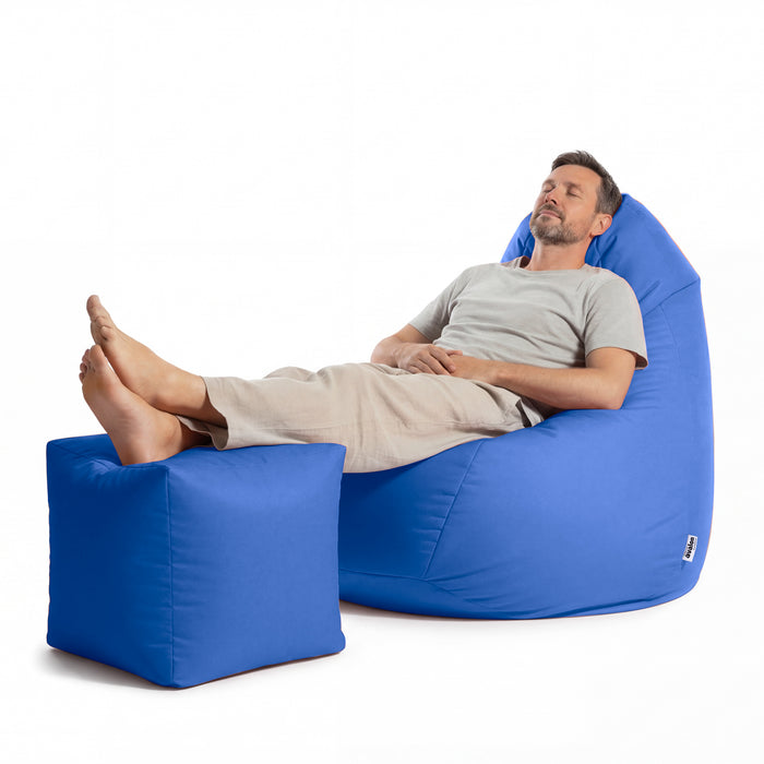 Pouf Poltrona Sacco Grande Sfoderabile con sacca interna BAG XXL Jive in tessuto per interno, Antistrappo, Impermeabile, opzione poggiapiedi - Ø95 x H135 cm