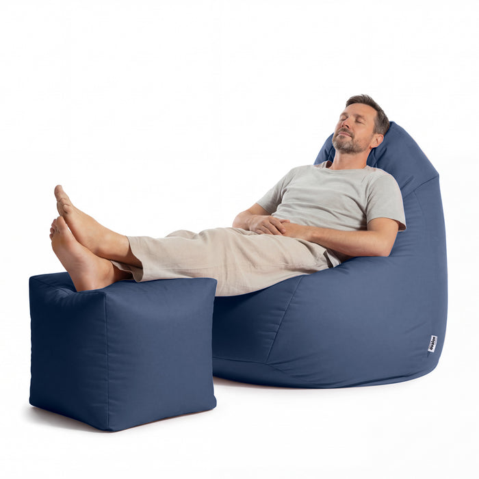 Pouf Poltrona Sacco Grande Sfoderabile con sacca interna BAG XXL Jive in tessuto per interno, Antistrappo, Impermeabile, opzione poggiapiedi - Ø95 x H135 cm