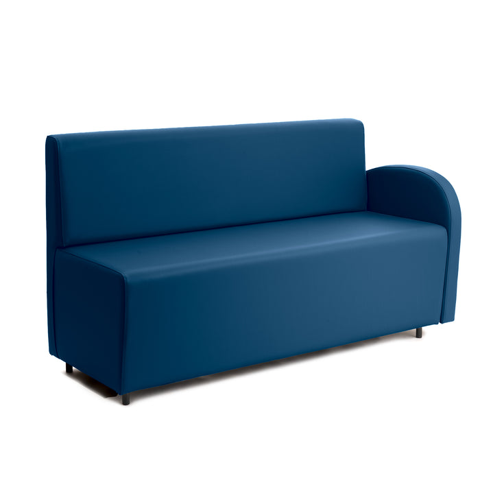 Divanetto Onda 3 posti con Bracciolo sx per Locali in ecopelle Ignifugo Mamba Dim 158x62xH88