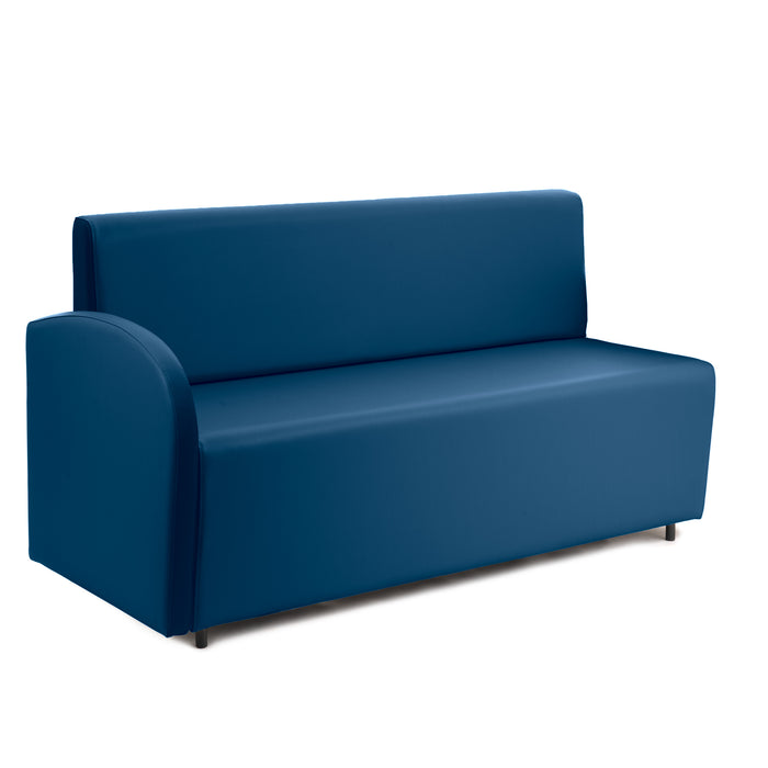 Divanetto Onda 3 posti con Bracciolo dx per Locali in ecopelle Ignifugo Mamba Dim 158x62xH88