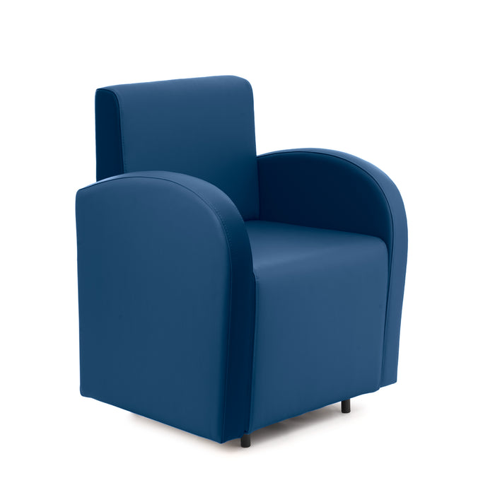 Divanetto Onda 1 posto con braccioli per Locali in ecopelle Ignifugo Mamba Dim 66x62xH88