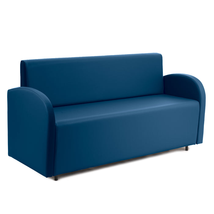 Divanetto Onda 3 posti con Braccioli per Locali in ecopelle Ignifugo Mamba Dim 166x62xH88