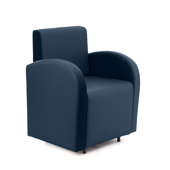Divanetto Onda 1 posto con braccioli per Locali in ecopelle Ignifugo Mamba Dim 66x62xH88