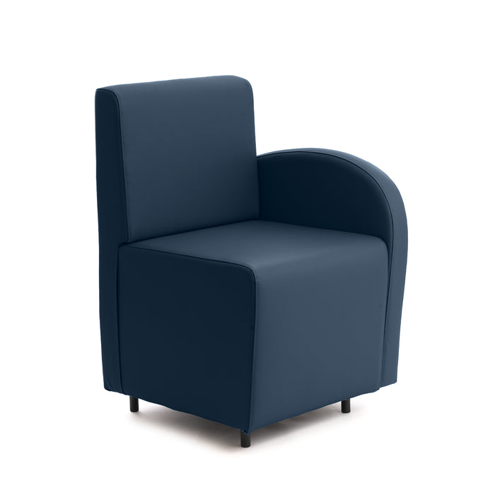 Essence 1-seater sofa for restaurants in faux Mamba leather, size 50x62xH88