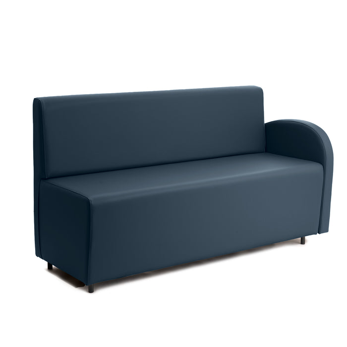 Divanetto Onda 3 posti con Bracciolo sx per Locali in ecopelle Ignifugo Mamba Dim 158x62xH88