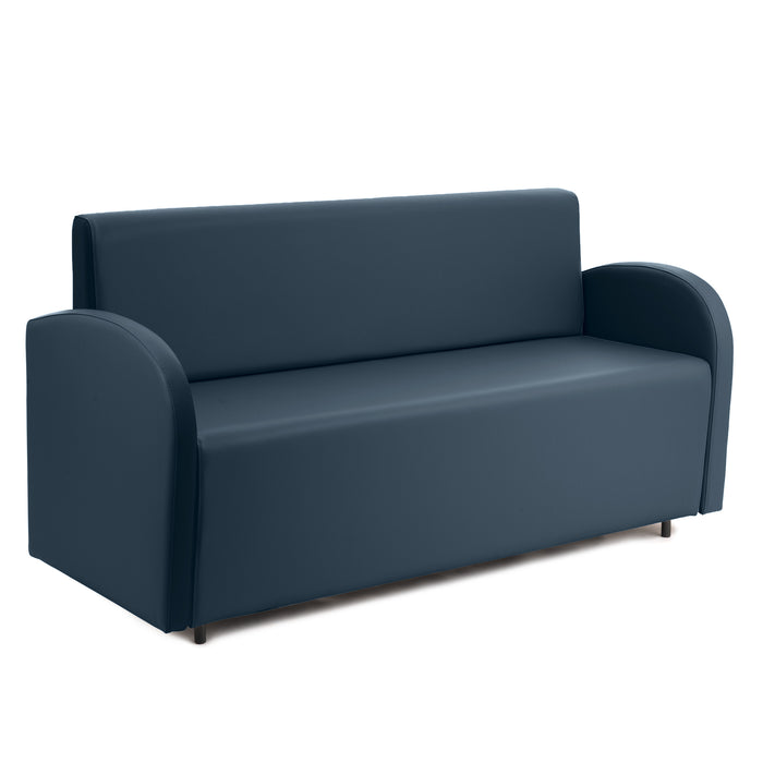 Divanetto Onda 3 posti con Braccioli per Locali in ecopelle Ignifugo Mamba Dim 166x62xH88