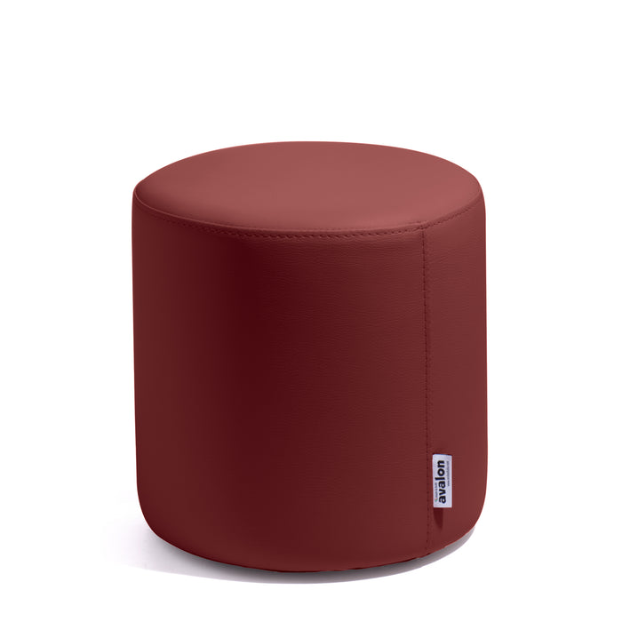Avalon Rigid Cylinder Pouf Table in Mamba Trendy Faux Leather, Class 1-IM, Fire Retardant, for Indoor and Outdoor Use. Dimensions: Ø35 cm X H32 cm