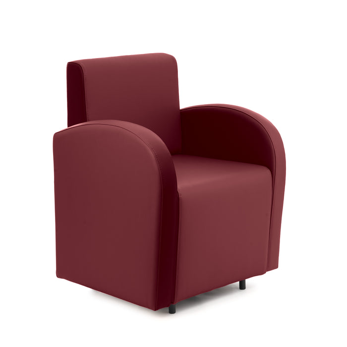 Divanetto Onda 1 posto con braccioli per Locali in ecopelle Ignifugo Mamba Dim 66x62xH88