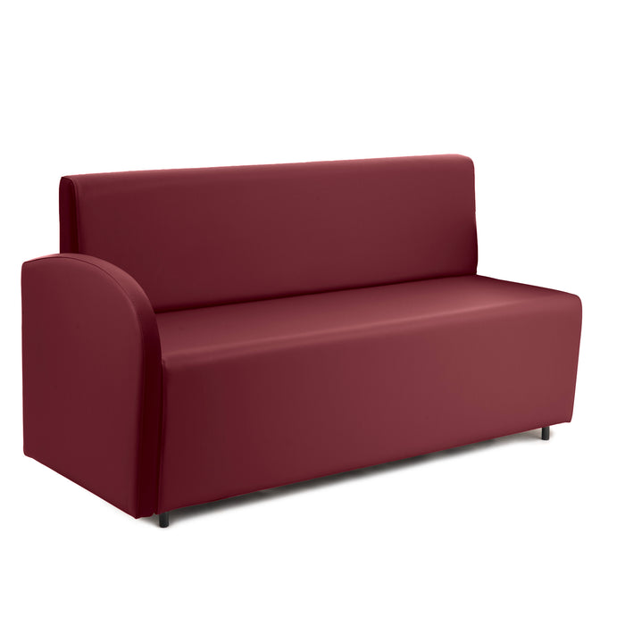 Divanetto Onda 3 posti con Bracciolo dx per Locali in ecopelle Ignifugo Mamba Dim 158x62xH88