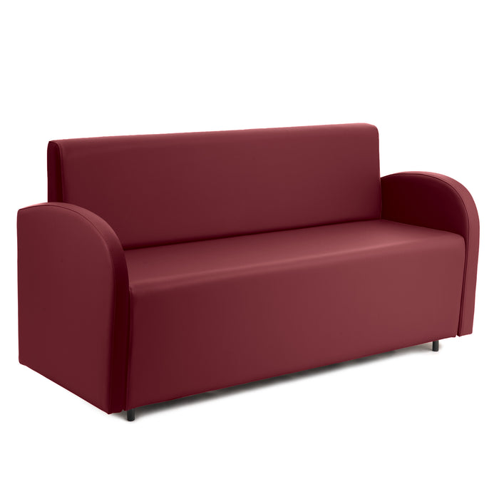 Divanetto Onda 3 posti con Braccioli per Locali in ecopelle Ignifugo Mamba Dim 166x62xH88