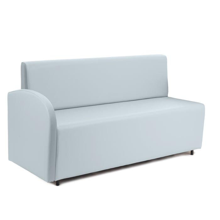 Divanetto Onda 3 posti con Bracciolo dx per Locali in ecopelle Ignifugo Mamba Dim 158x62xH88