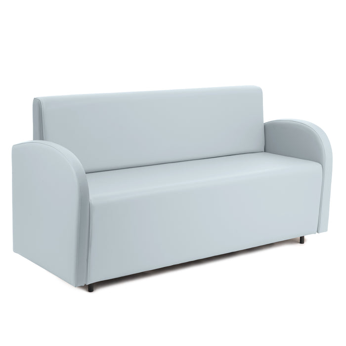 Divanetto Onda 3 posti con Braccioli per Locali in ecopelle Ignifugo Mamba Dim 166x62xH88