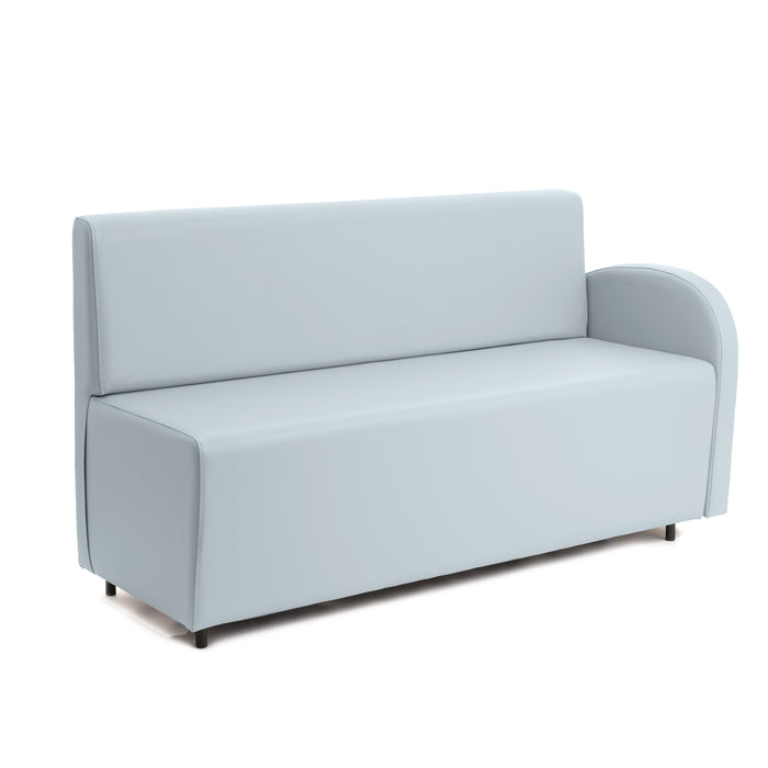 Divanetto Onda 3 posti con Bracciolo sx per Locali in ecopelle Ignifugo Mamba Dim 158x62xH88