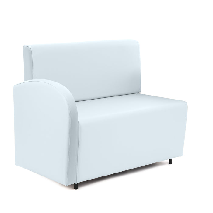Divanetto Onda 2 posti con bracciolo dx per Locali in ecopelle Ignifugo Mamba Dim 108x62xH88