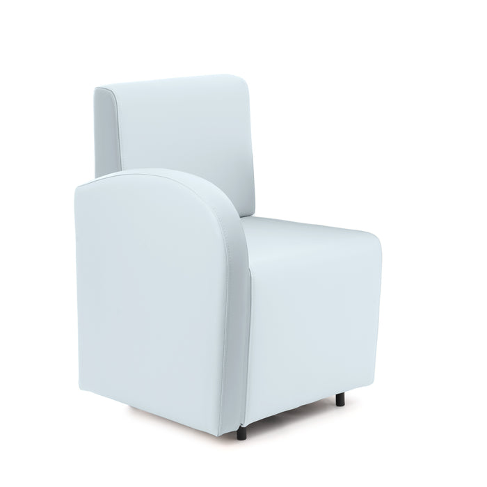 Divanetto Onda 1 posto con bracciolo dx per Locali in ecopelle Ignifugo Mamba Dim 58x62xH88