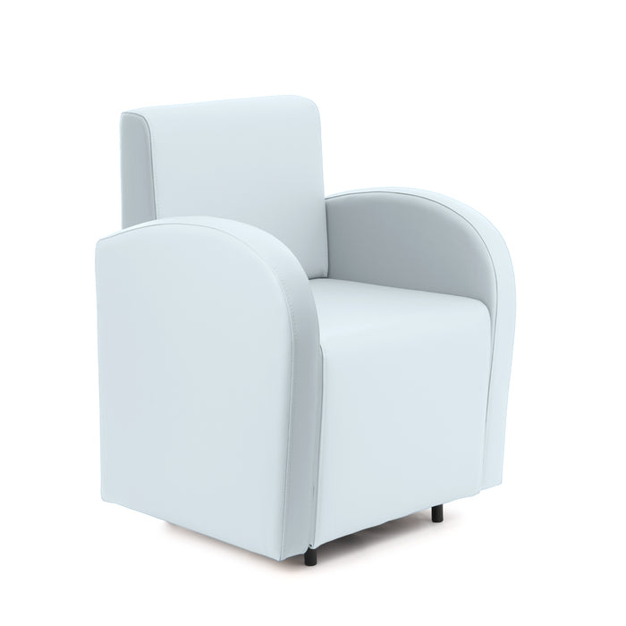 Divanetto Onda 1 posto con braccioli per Locali in ecopelle Ignifugo Mamba Dim 66x62xH88