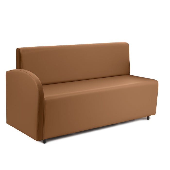 Divanetto Onda 3 posti con Bracciolo dx per Locali in ecopelle Ignifugo Mamba Dim 158x62xH88