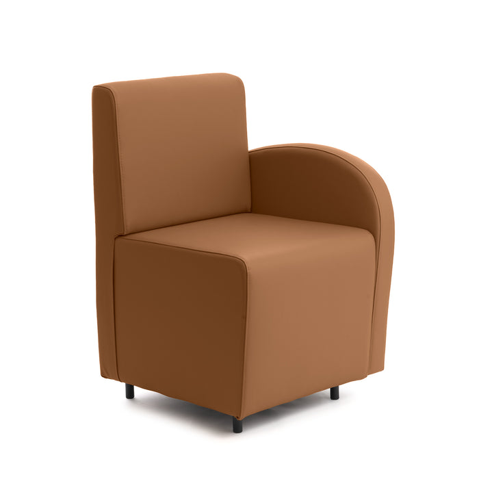 Essence 1-seater sofa for restaurants in faux Mamba leather, size 50x62xH88