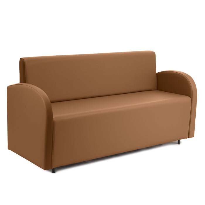 Divanetto Onda 3 posti con Braccioli per Locali in ecopelle Ignifugo Mamba Dim 166x62xH88