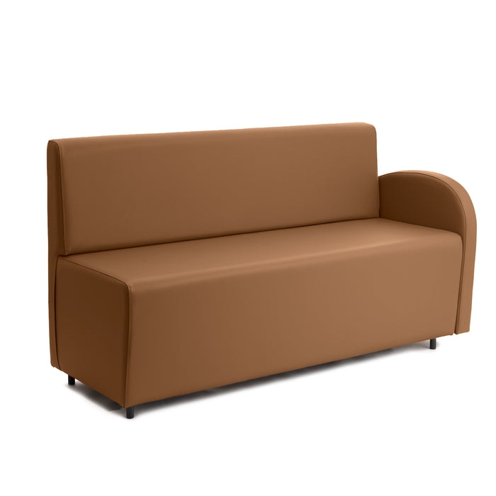 Divanetto Onda 3 posti con Bracciolo sx per Locali in ecopelle Ignifugo Mamba Dim 158x62xH88