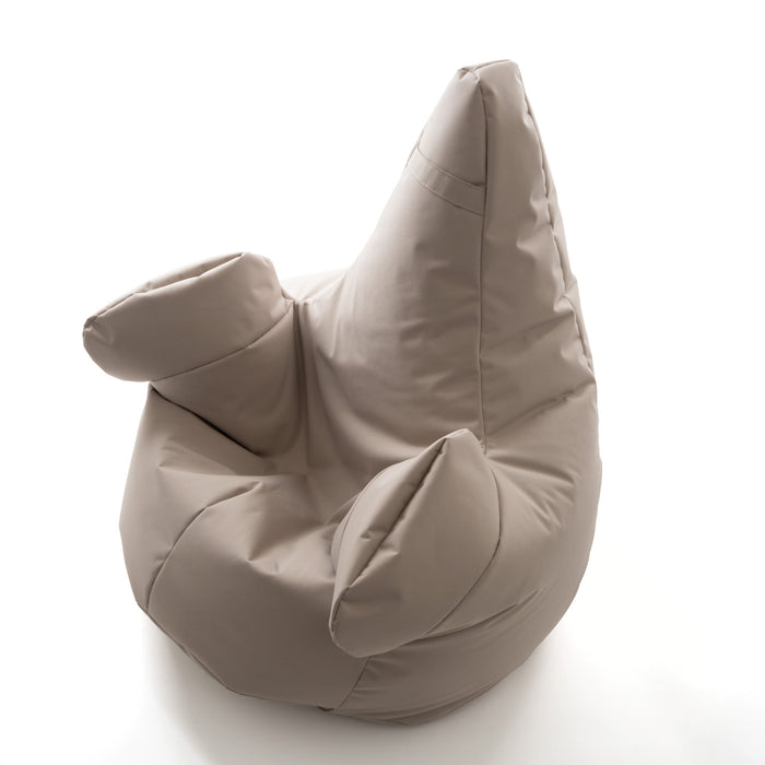 Pouf poltrona sacco con braccioli Ploof, Avalon in tessuto poliestere Jive per interno Imbottito. Dim: Ø85 x H90 cm