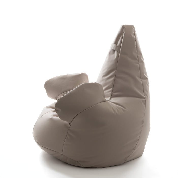 Pouf poltrona sacco con braccioli Ploof, Avalon in tessuto poliestere Jive per interno Imbottito. Dim: Ø85 x H90 cm