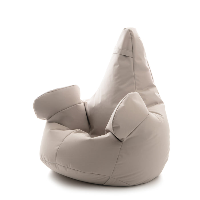Pouf poltrona sacco con braccioli Ploof, Avalon in tessuto poliestere Jive per interno Imbottito. Dim: Ø85 x H90 cm