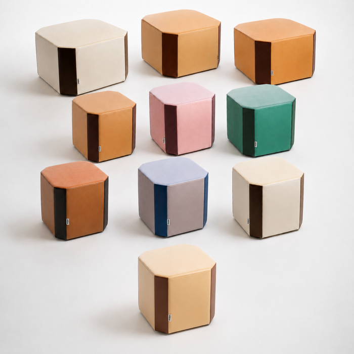 Set Pouf Rigidi Geometrici Casa del Grande Fratello Edizione 2024 - varie dimensioni e colori