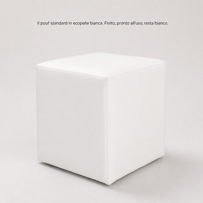 Pouf Cubo Rigido Sfoderabile 40x40 cm – Velluto o Ecopelle Antimacchia