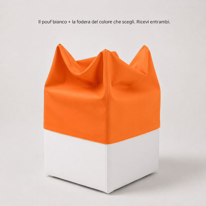 Pouf Cubo Rigido Sfoderabile 40x40 cm – Velluto o Ecopelle Antimacchia