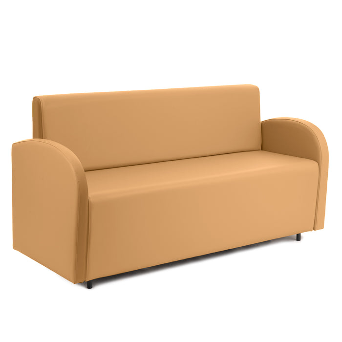 Divanetto Onda 3 posti con Braccioli per Locali in ecopelle Ignifugo Mamba Dim 166x62xH88