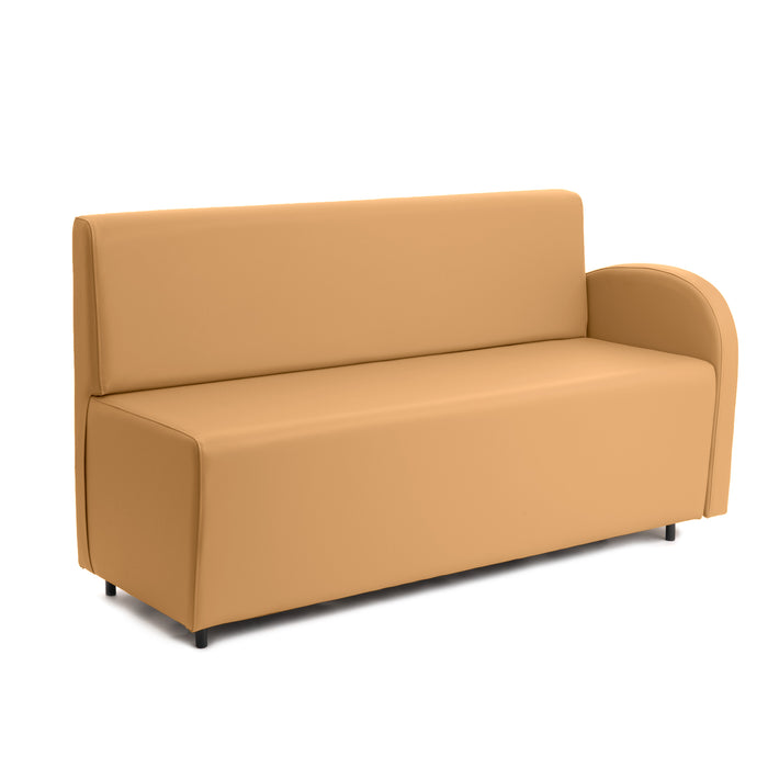 Divanetto Onda 3 posti con Bracciolo sx per Locali in ecopelle Ignifugo Mamba Dim 158x62xH88
