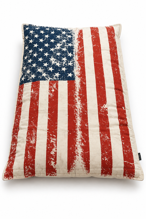 Outlet - Cuscino in tessuto poliestere personalizzato con bandiera Americana dim: 95x135 cm