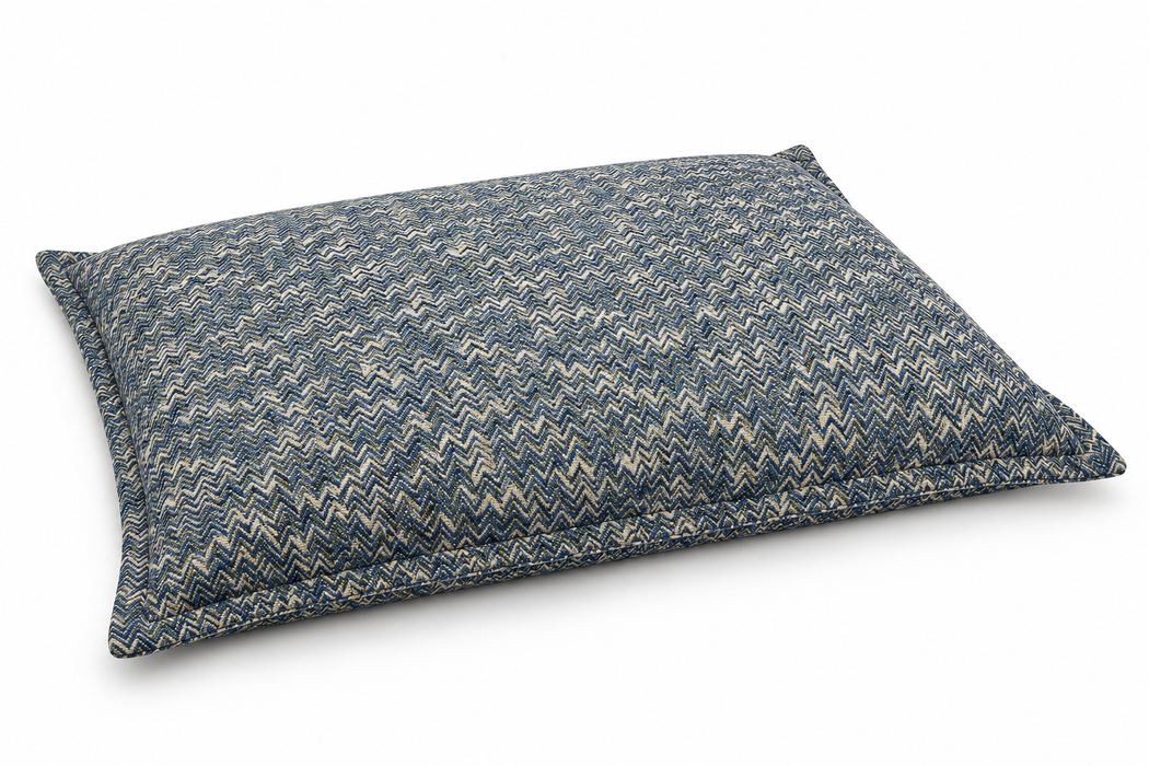 Thin Giant Cushion Pouf with Removable Cover, Soloacryl, Tropical Fabric, Padded for Outdoor Use, Size 140x175 cm