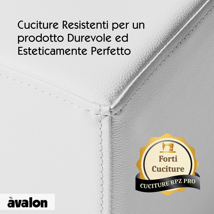 Avalon Jazz Rigid Cube Pouf in Faux Leather for Indoor and Outdoor Use. Dimensions: Width 40 cm X Depth 40 cm X Height 43 cm