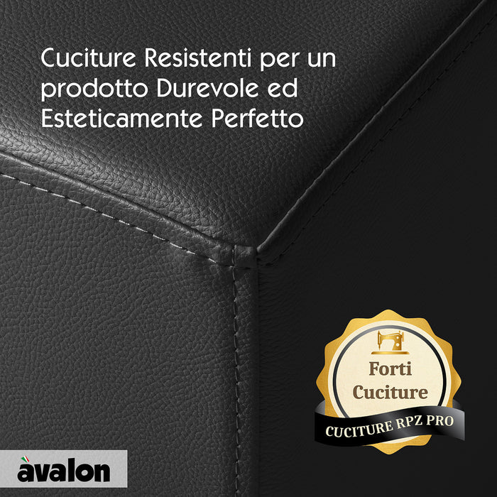 Avalon Jazz Rigid Cube Pouf in Faux Leather for Indoor and Outdoor Use. Dimensions: Width 40 cm X Depth 40 cm X Height 43 cm