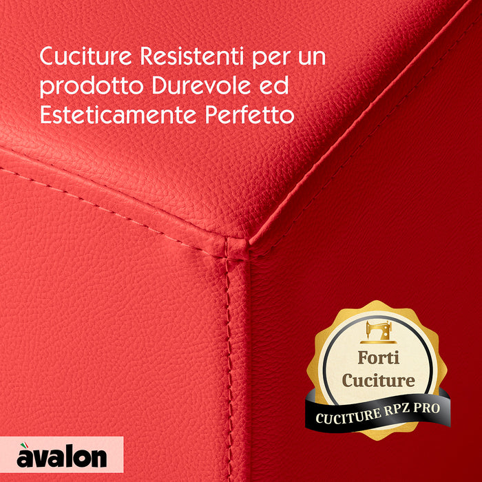 Avalon Jazz Rigid Cube Pouf in Faux Leather for Indoor and Outdoor Use. Dimensions: Width 40 cm X Depth 40 cm X Height 43 cm