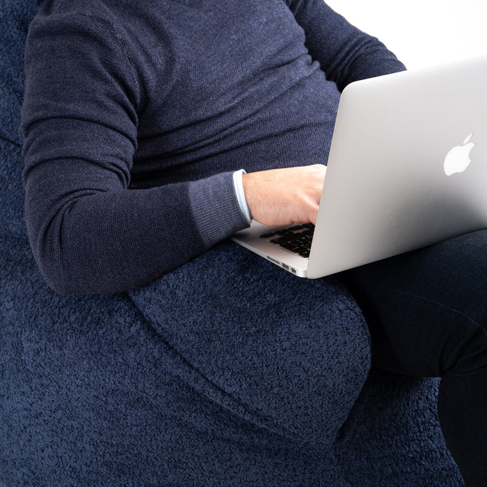 Pouf Poltrona Sacco Grande Ploof Avalon in tessuto Bouclè per interno dim. Ø85 x H90 cm