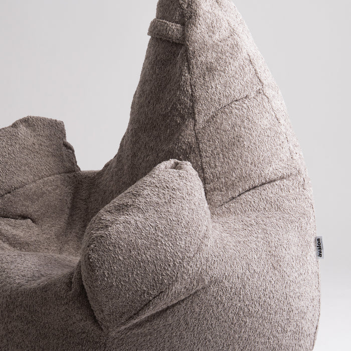 Pouf Poltrona Sacco Grande Ploof Avalon in tessuto Bouclè per interno dim. Ø85 x H90 cm
