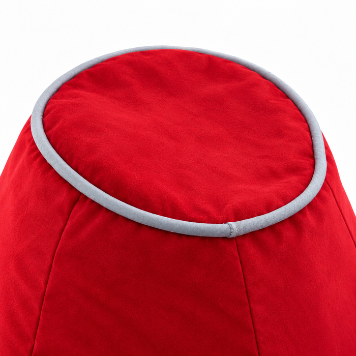 Outlet - Pouf sacco misura L Made in Italy in Velluto con bordino ghiaccio dim: 85x125 cm Colore Rosso