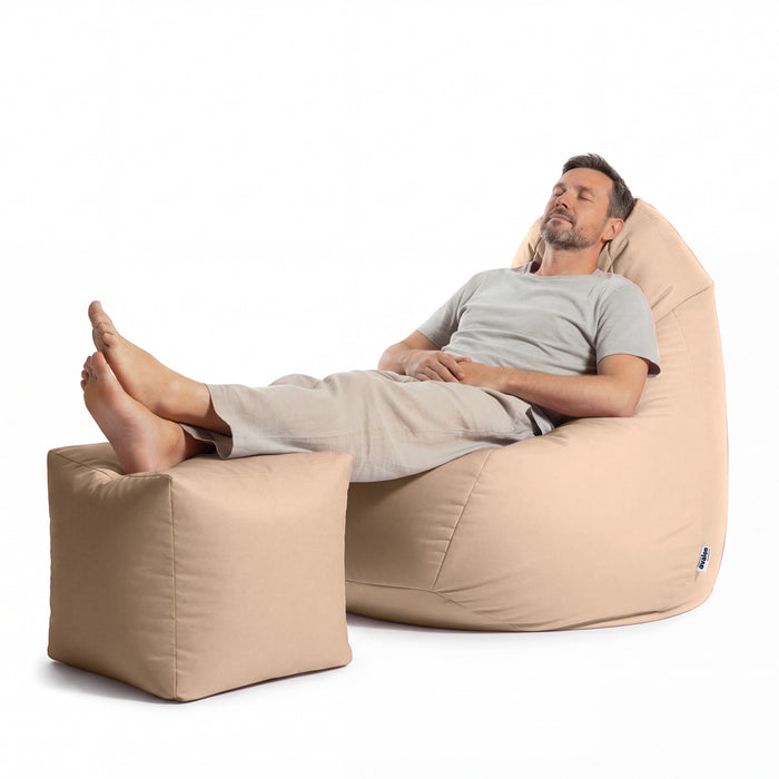 Pouf Poltrona Sacco Grande Sfoderabile con sacca interna BAG XXL Jive in tessuto per interno, Antistrappo, Impermeabile, opzione poggiapiedi - Ø95 x H135 cm