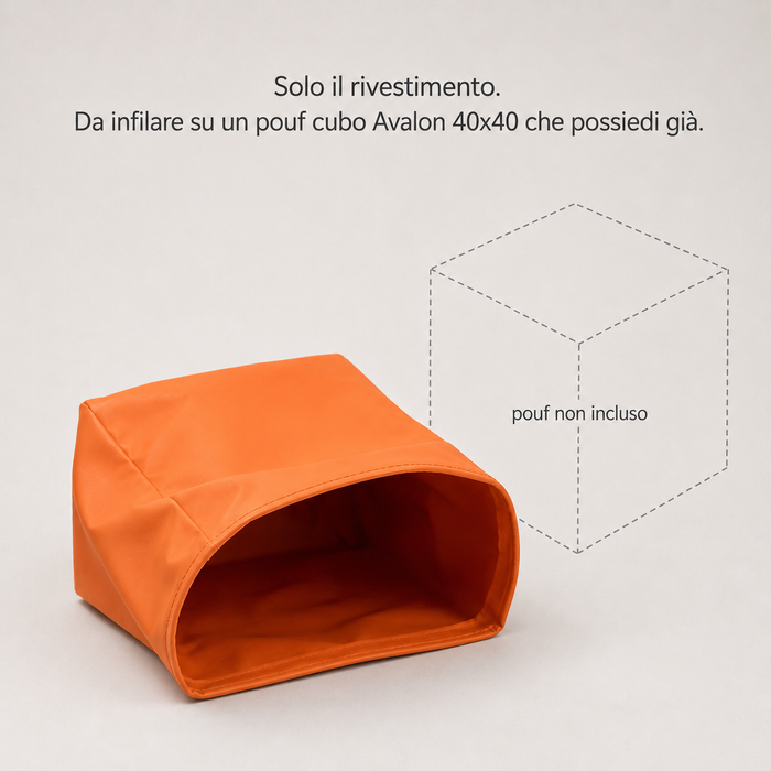 Pouf Cubo Rigido Sfoderabile 40x40 cm – Velluto o Ecopelle Antimacchia