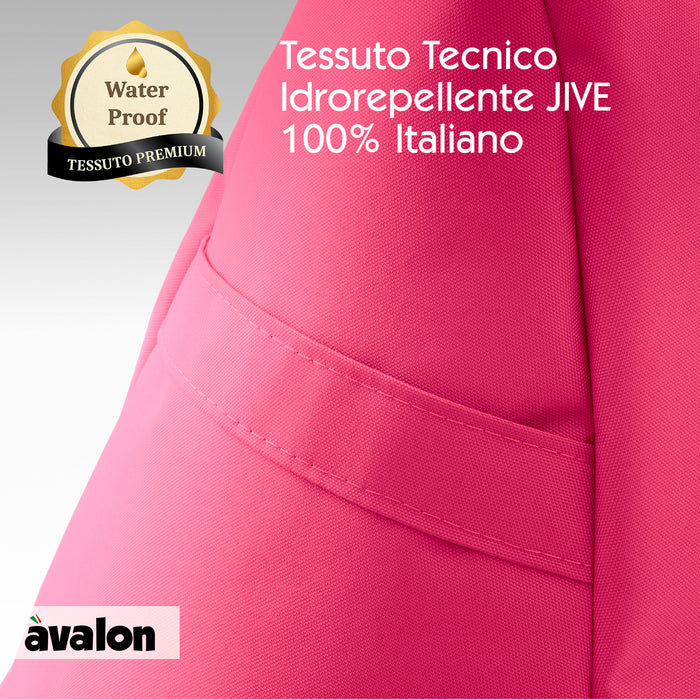 Pouf poltrona sacco con braccioli Ploof, Avalon in tessuto poliestere Jive per interno Imbottito. Dim: Ø85 x H90 cm