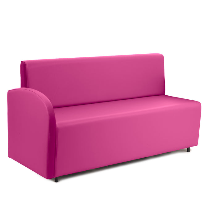 Divanetto Onda 3 posti con Bracciolo dx per Locali in ecopelle Ignifugo Mamba Dim 158x62xH88