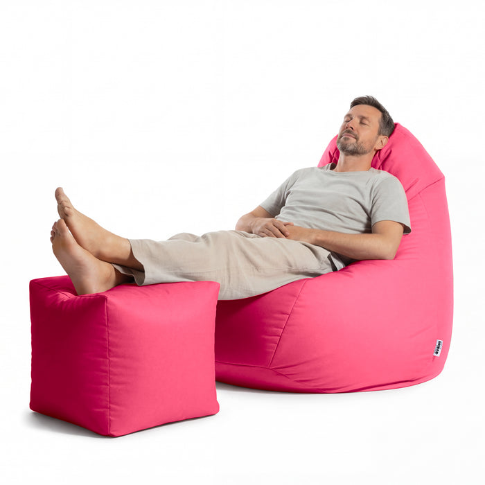 Pouf Poltrona Sacco Grande Sfoderabile con sacca interna BAG XXL Jive in tessuto per interno, Antistrappo, Impermeabile, opzione poggiapiedi - Ø95 x H135 cm