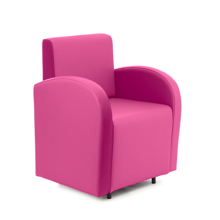 Divanetto Onda 1 posto con braccioli per Locali in ecopelle Ignifugo Mamba Dim 66x62xH88