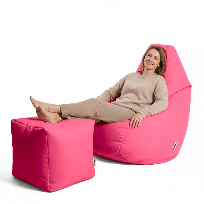 Puff Sillón Bean Bag Grande BAG L Jive en tela para uso interior dim. 80 x 125 centímetros