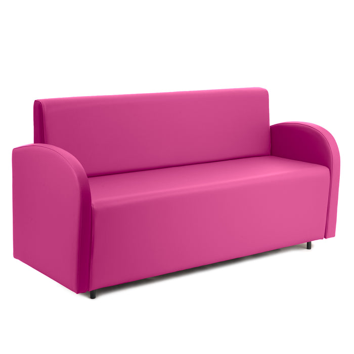 Divanetto Onda 3 posti con Braccioli per Locali in ecopelle Ignifugo Mamba Dim 166x62xH88