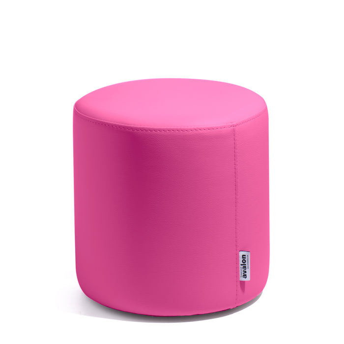 Avalon Rigid Cylinder Pouf Table in Mamba Trendy Faux Leather, Class 1-IM, Fire Retardant, for Indoor and Outdoor Use. Dimensions: Ø35 cm X H32 cm